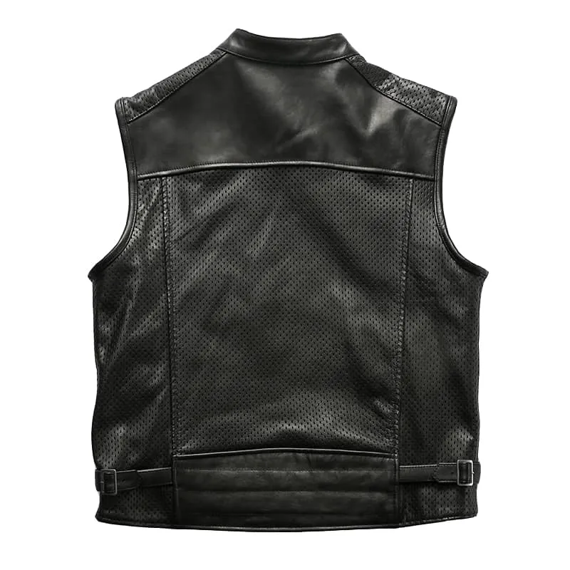Gilet biker en cuir - Glumed
