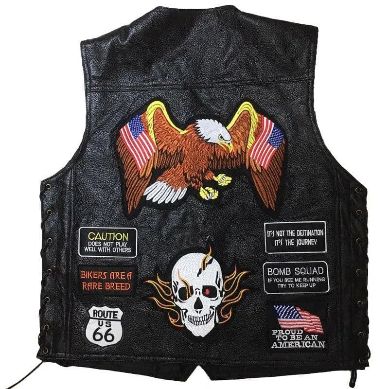 Gilet cuir biker - Live to ride