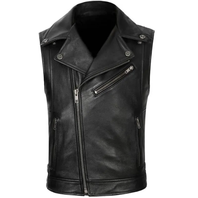 Gilet biker en cuir - Inaf