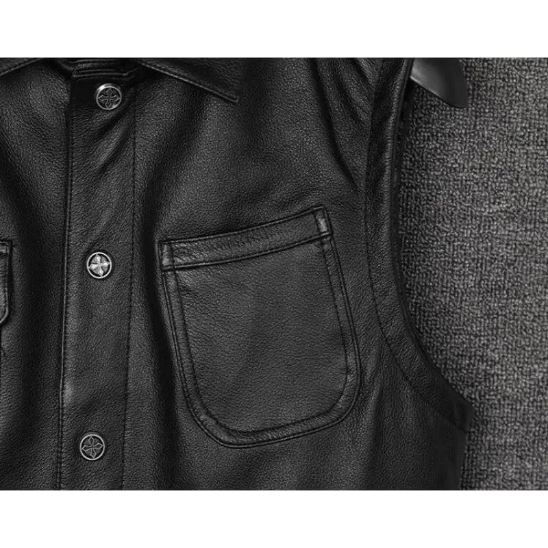 Gilet biker en cuir - Arnthor