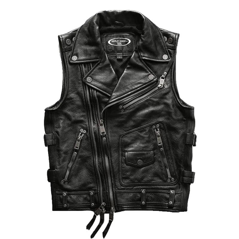 Gilet cuir biker - Harley angel road