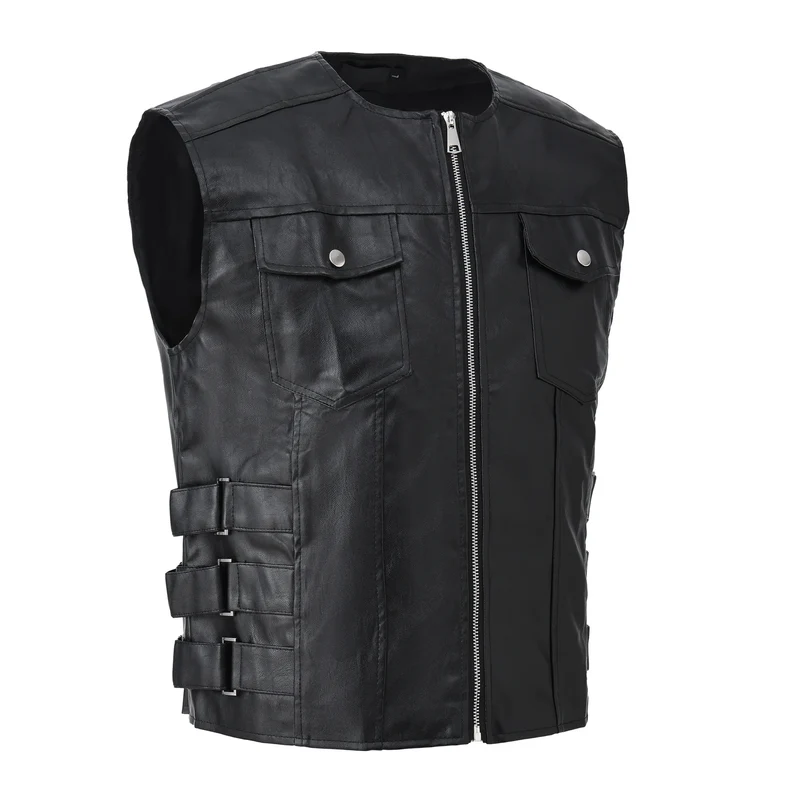 Gilet cuir biker - Arnold