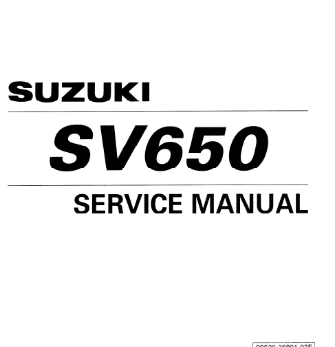 Manuels d'atelier Suzuki SV 650 1999