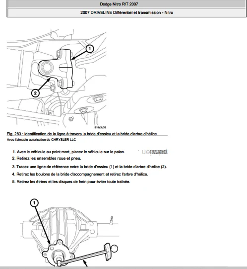 Manuel d'atelier Dodge Nitro 2007 français