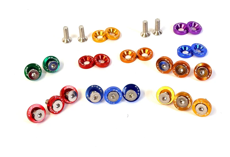 Vis tête fraisée M6 x 25 inox – lot de 10 avec rondelles couleur