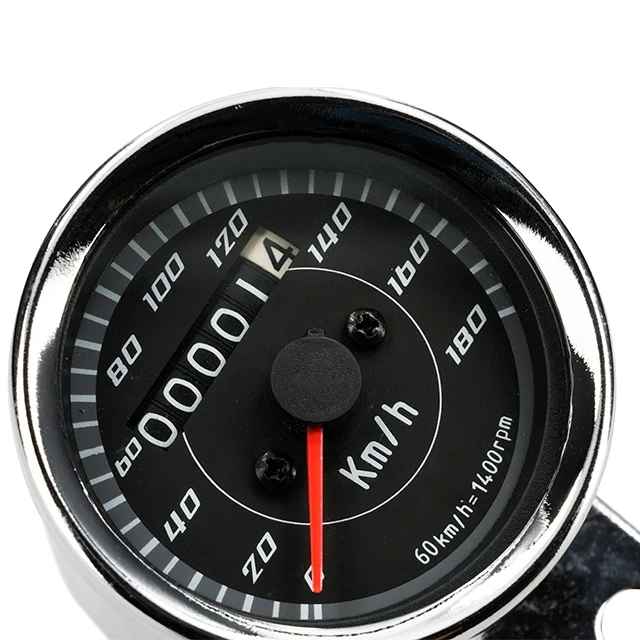 Cuentakilometros cromado y negro 140km/h Rijomotor