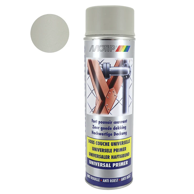 Appret Peinture Motip Primer Industriel Universel Anti-Rouille Couleur Sable (Aerosol-Bombe 500Ml) (07303) Fort Pouvoir Couvrant