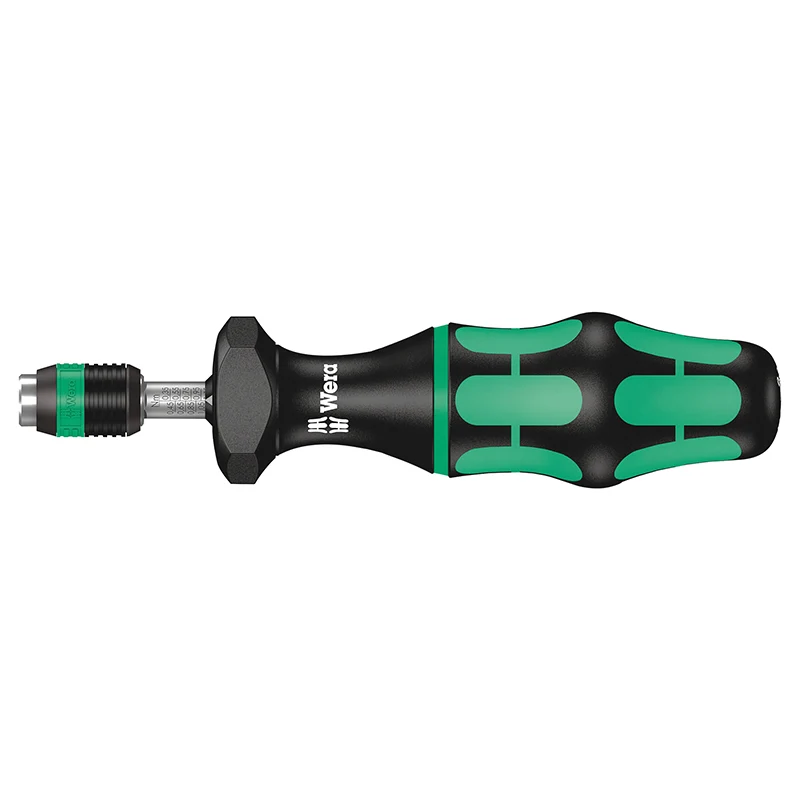 Tournevis Porte Embout Dynamometrique Wera 7441 1-4 Serrage De 1,2 A 3 Nm Noir-Vert (Vendu A L'Unite) -Marque Allemande Pour Les Ateliers-