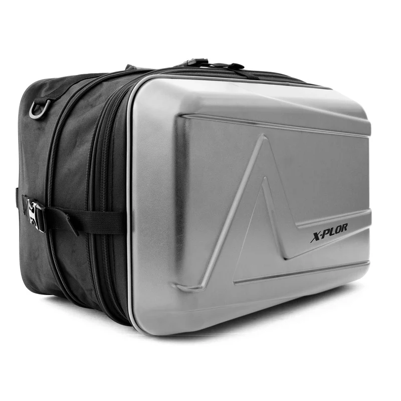 Sacoches cavalières moto 25L - Argentés [Lot de 2]