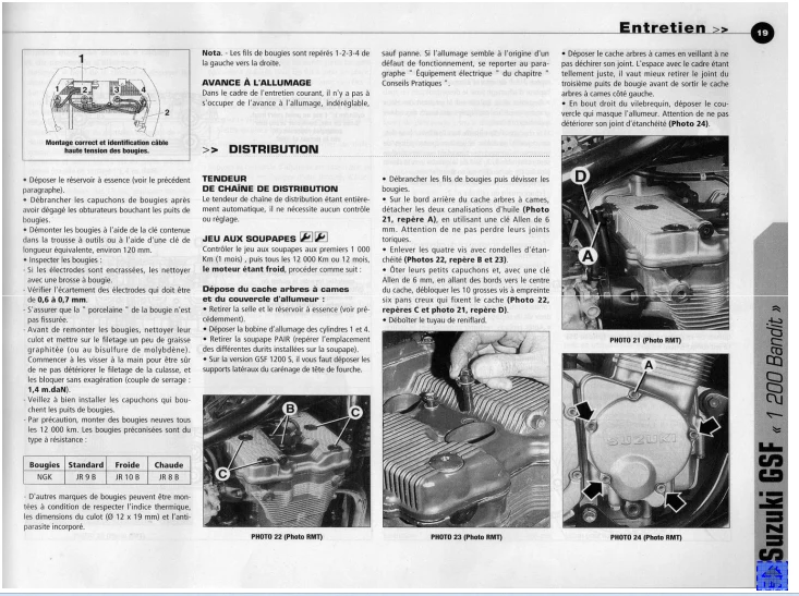 Manuel de réparation Suzuki 1200 Bandit 2001 2008