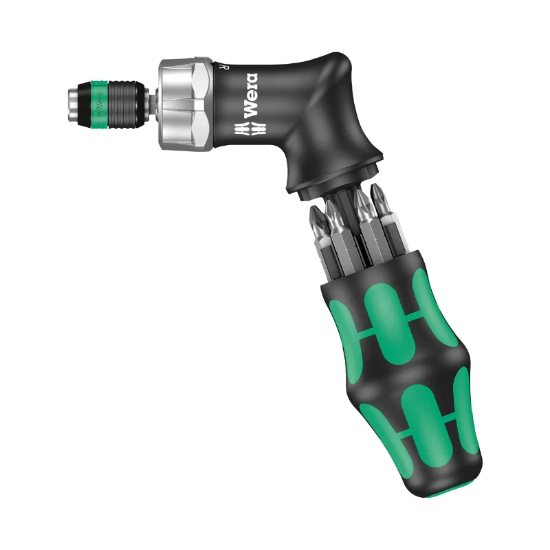 Tournevis Porte Embout Pistolet Clé A Cliquet Wera 17 mm (Vendu Avec 6 Embouts : 4 Hexagone + 2 Torx) -Marque Allemande Pour Les Ateliers-