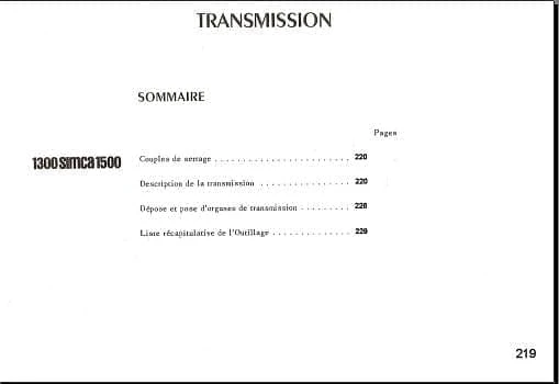 manuels d'atelier Simca 1300 1500