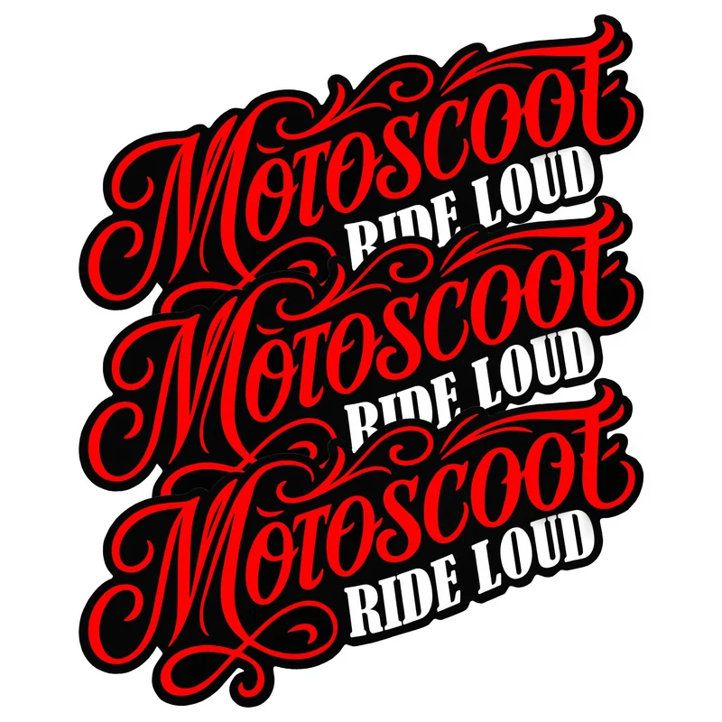 Pegatina Motoscoot Ride Loud Retro