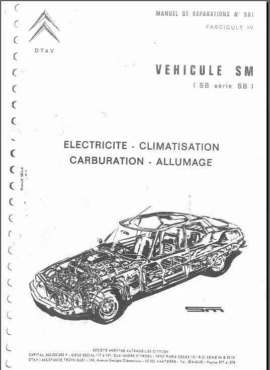 Manuels d'atelier Citroën SM (compilation intégrale )