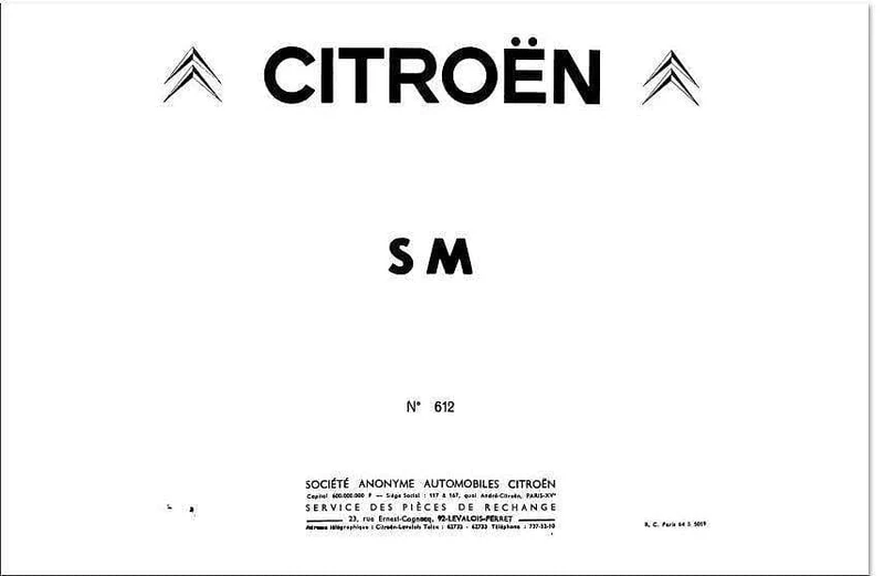 Manuels d'atelier Citroën SM (compilation intégrale )