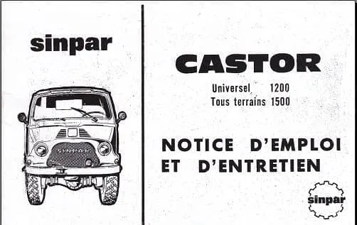 manuels utilisateur et entretien Sinpar Castor