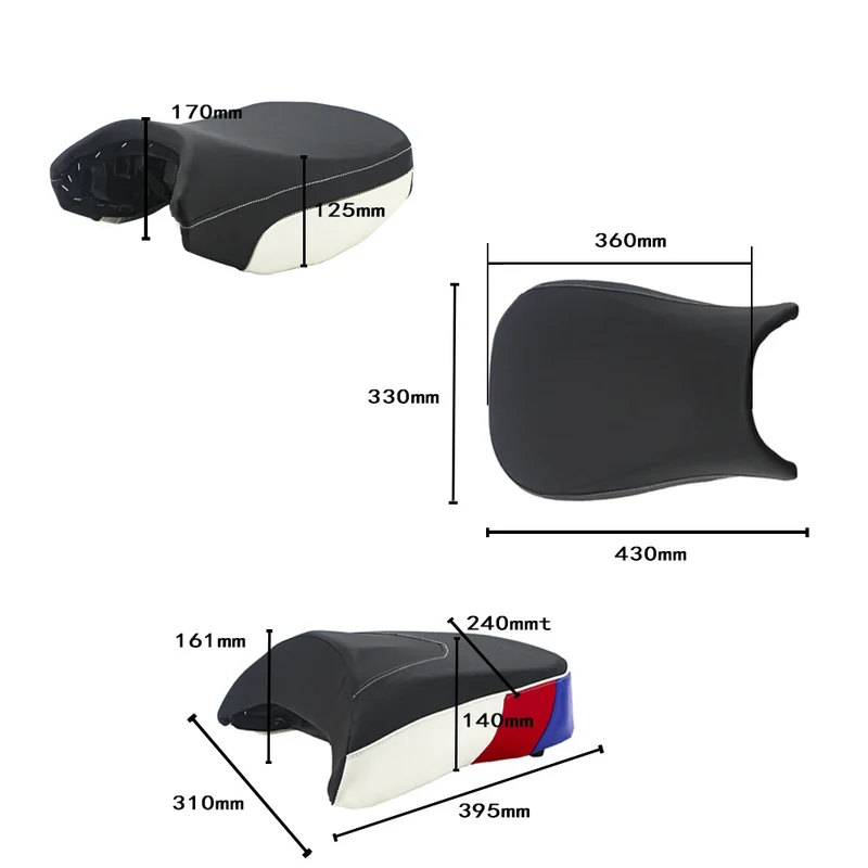 Motorcycle Front Rear Seat Pillion Cushion For BMW R1200GS R1200 GS Adventure R1250GS R 1250GS GSA Passenger Saddle Seat Cover