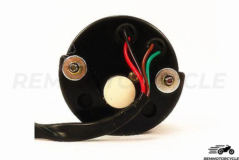 Compteur Km/h Noir Cercle chrome 8.5 cm