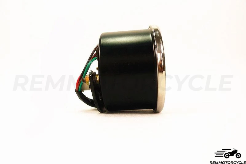 Compteur Km/h Noir Cercle chrome 8.5 cm