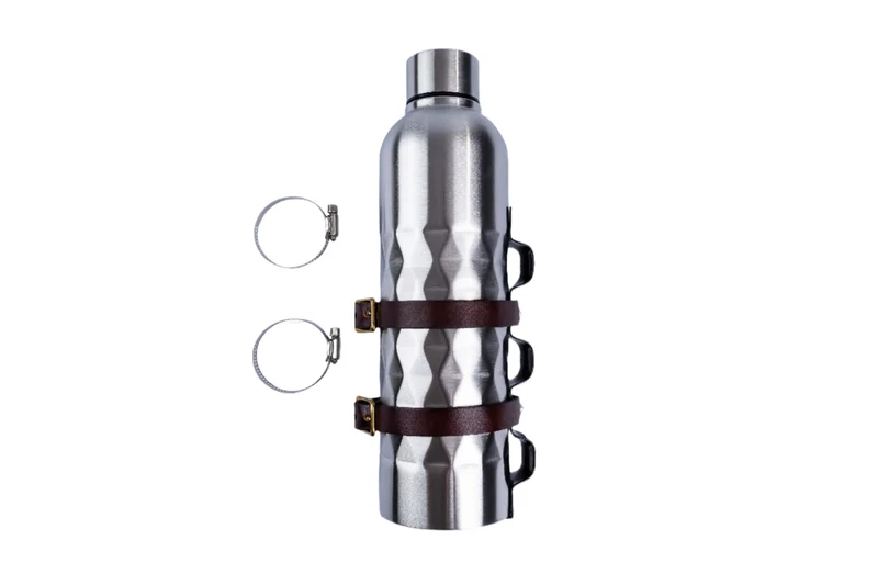 Reservoir additionnel moto Bouteille Diamond avec support en cuir