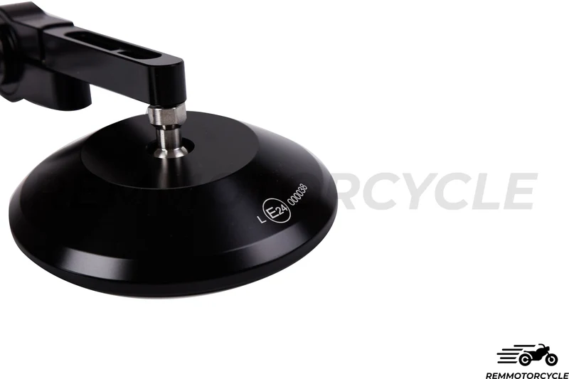 Rétroviseurs Bout de Guidon Noir Rond CNC Homologués