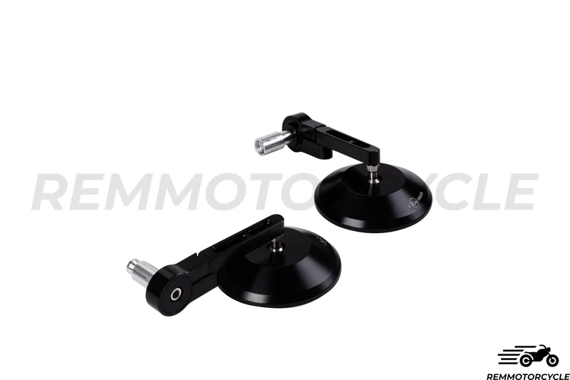 Rétroviseurs Bout de Guidon Noir Rond CNC Homologués