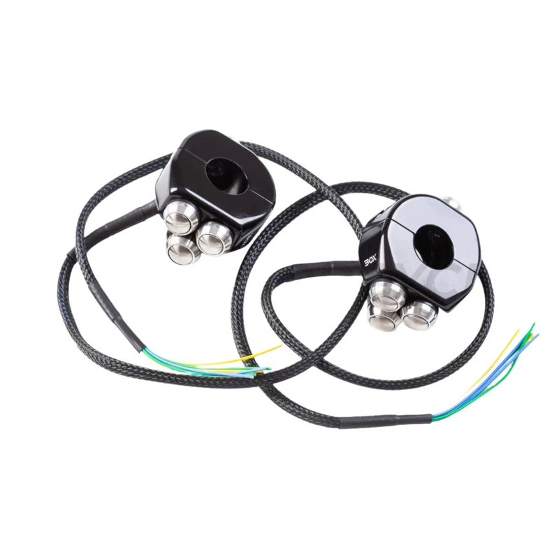 Commodo moto 4 boutons BOX Noir (paire)