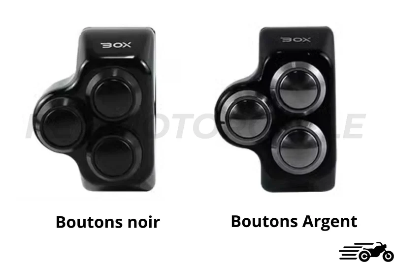 Commodo moto 4 boutons BOX Noir (paire)