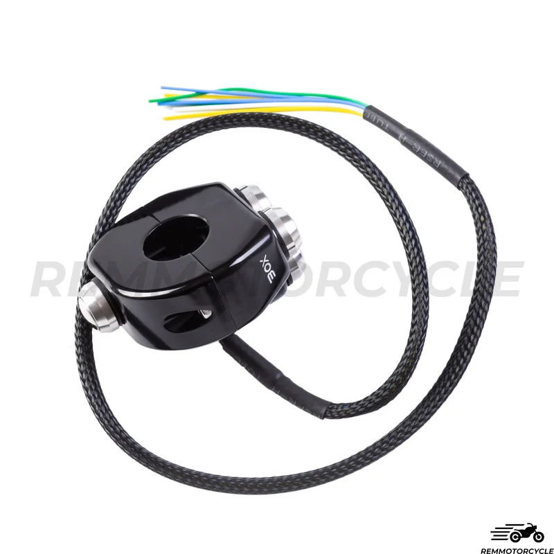 Commodo moto 4 boutons BOX Noir (paire)
