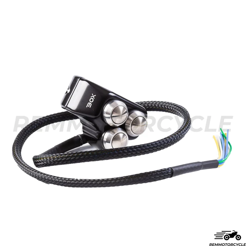 Commodo moto 4 boutons BOX Noir (paire)