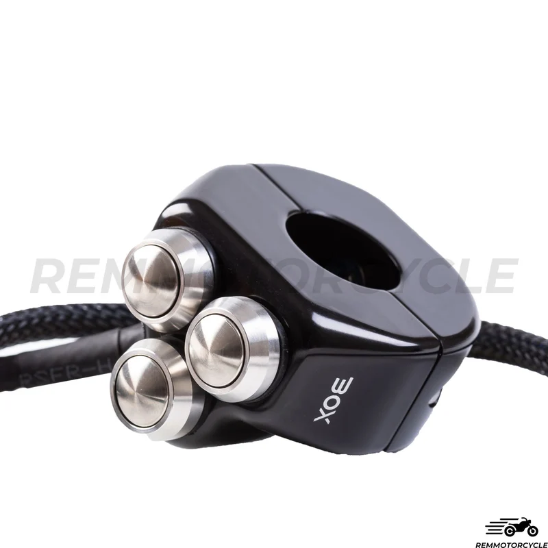 Commodo moto 4 boutons BOX Noir (paire)