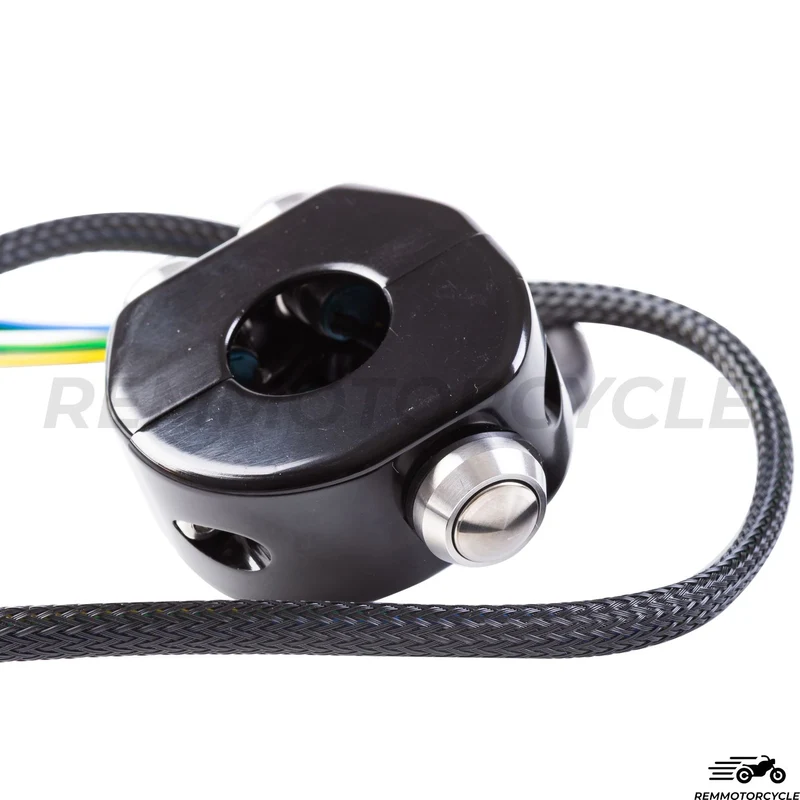 Commodo moto 4 boutons BOX Noir (paire)