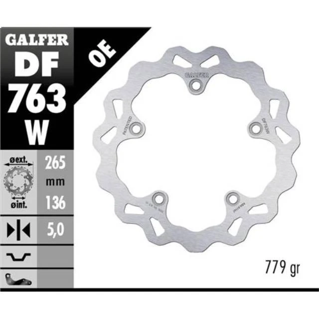 Disco de freno trasero Wave BMW F 700 / 750 / 800 / 900 Galfer