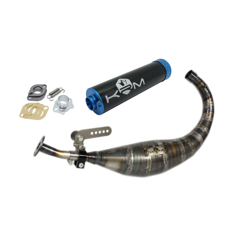 Pot d'échappement KRM Bleu 70-78cc Derbi
