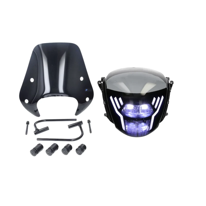 Phare Sport 1 + Bulle Basse Noir Brillant Piaggio Zip 2-4 Temps