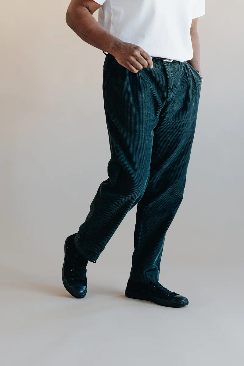Cord Double Pleated Pant