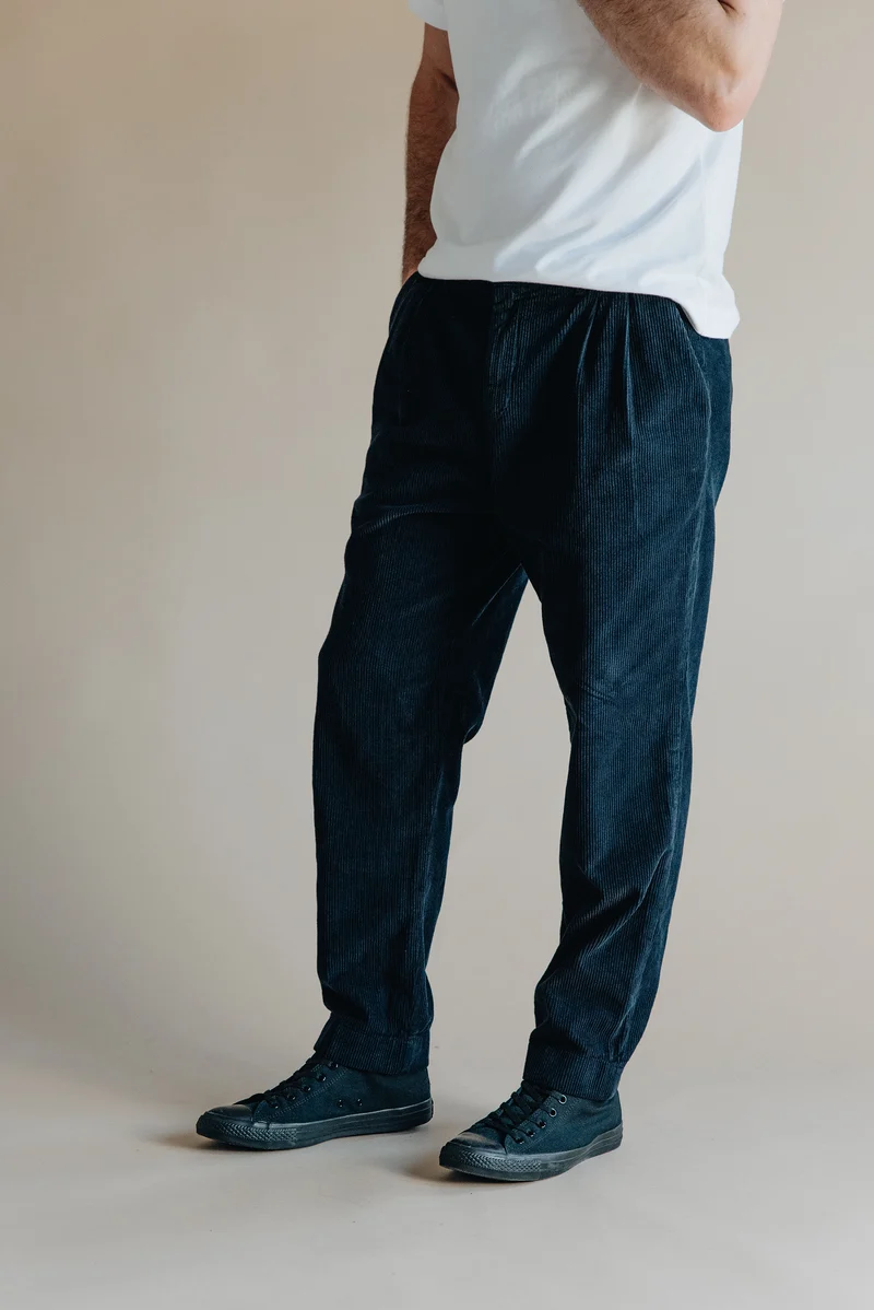Cord Double Pleated Pant