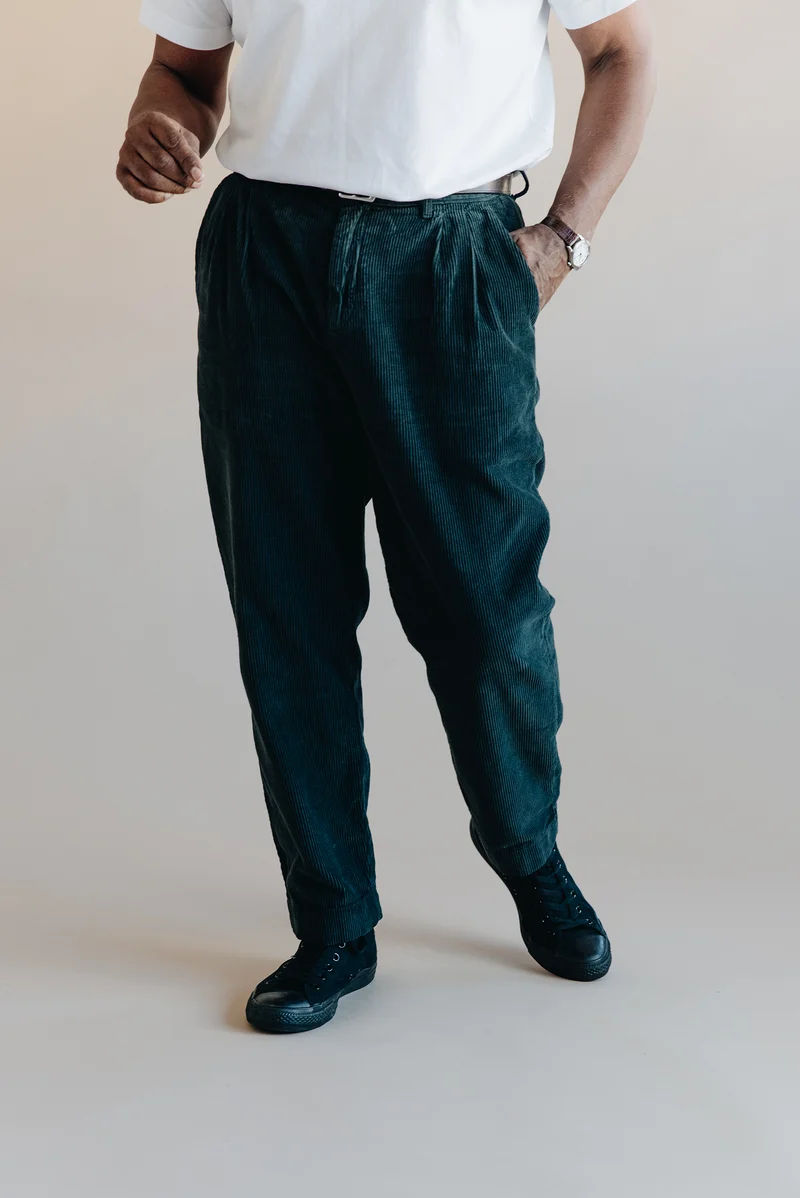 Cord Double Pleated Pant