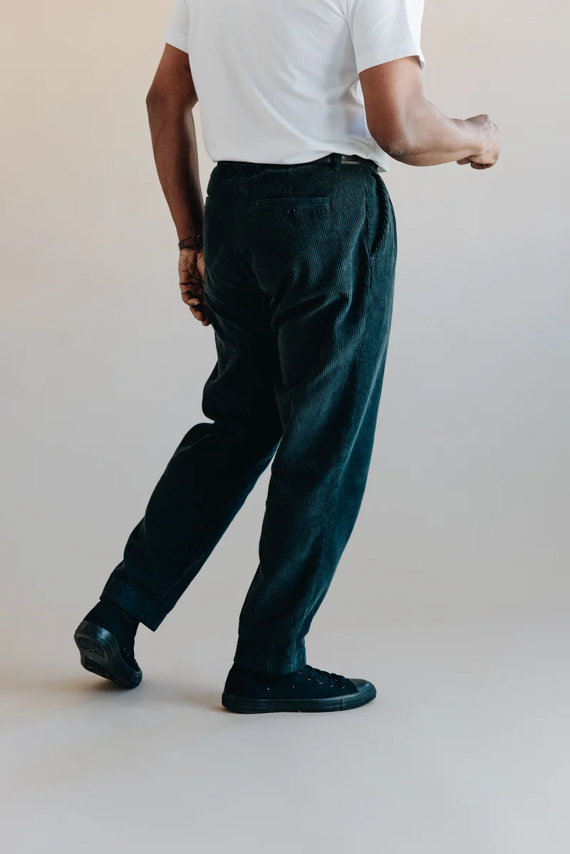 Cord Double Pleated Pant