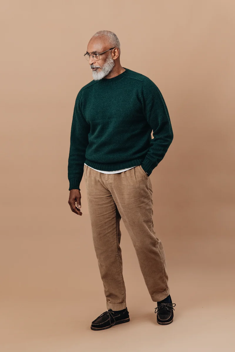 Cord Double Pleated Pant