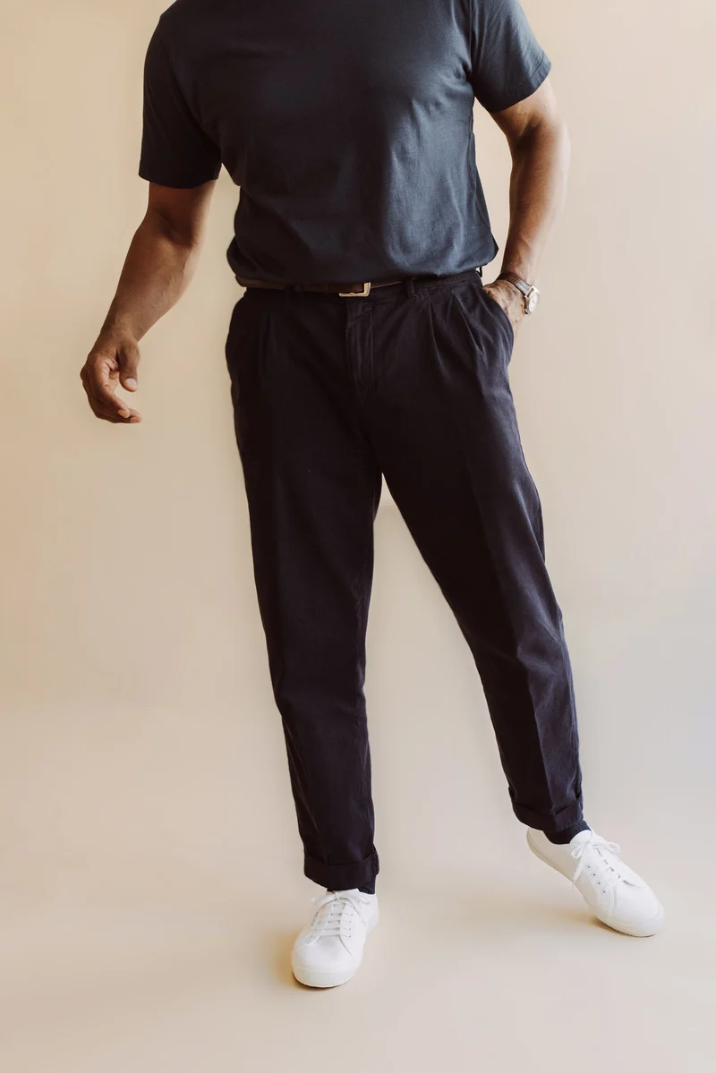 Organic Twill Double Pleated Pant