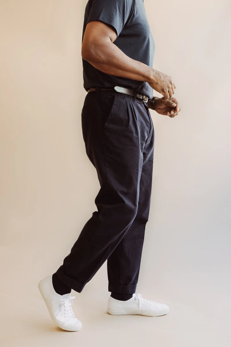 Organic Twill Double Pleated Pant