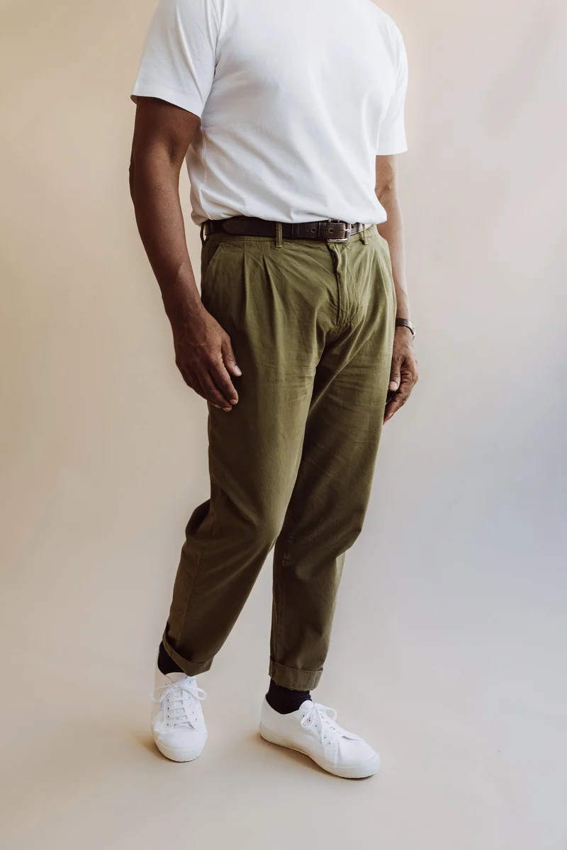 Organic Twill Double Pleated Pant