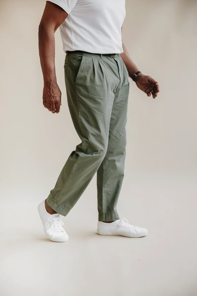 Organic Twill Double Pleated Pant