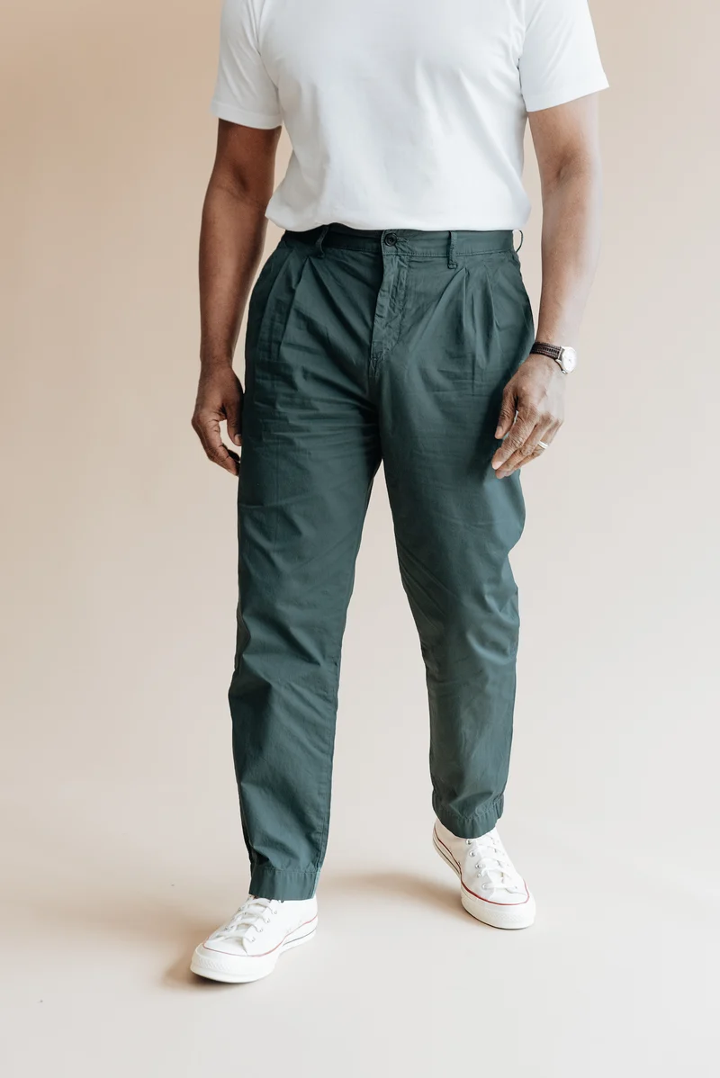 Organic Twill Double Pleated Pant