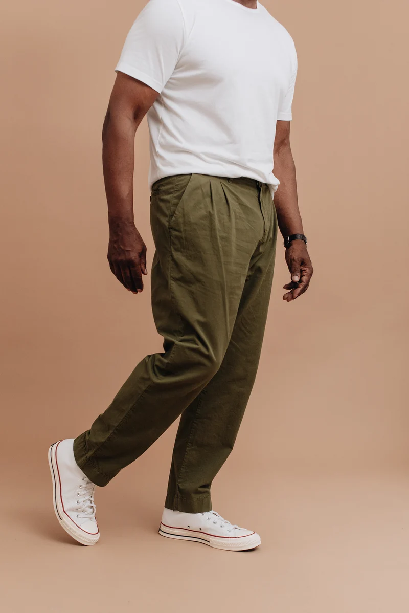 Organic Twill Double Pleated Pant