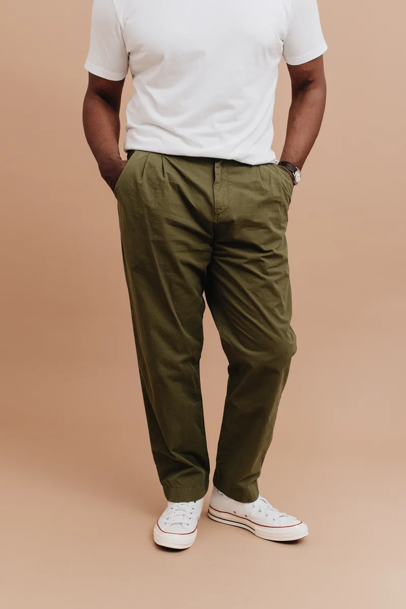 Organic Twill Double Pleated Pant