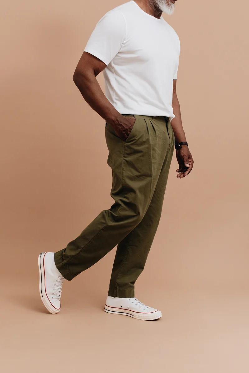 Organic Twill Double Pleated Pant