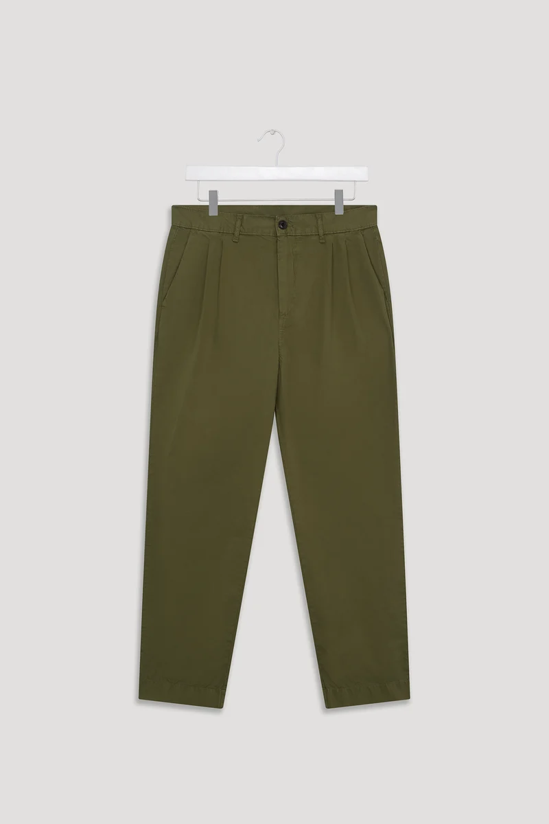 Organic Twill Double Pleated Pant