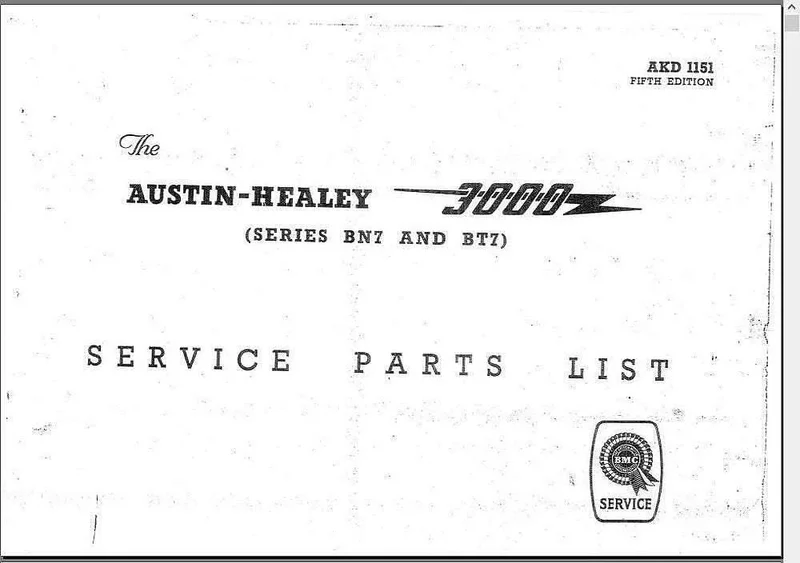 Manuels d'atelier Austin Healey 3000 en français